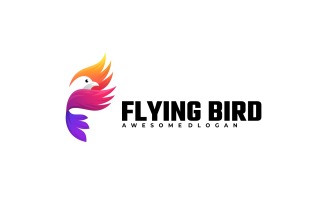 Flying Bird Colorful Space Logo