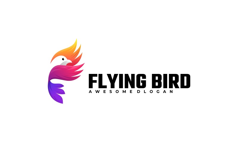 Flying Bird Colorful Space Logo Logo Template