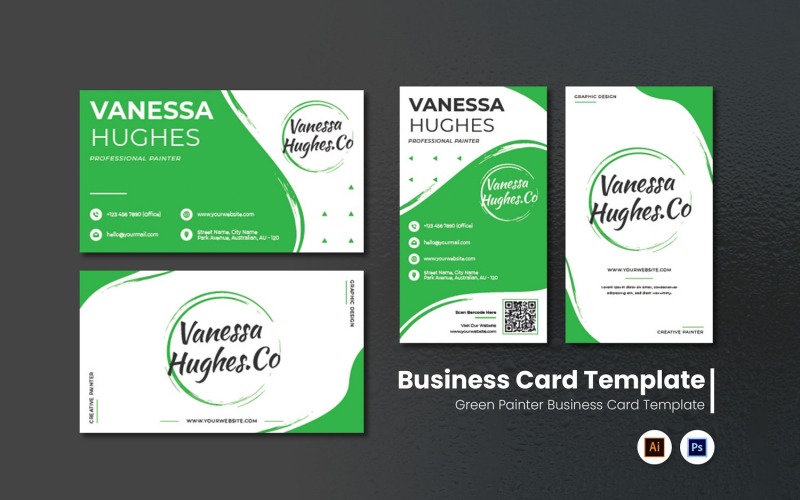 Green Painter Business Card Corporate Identity