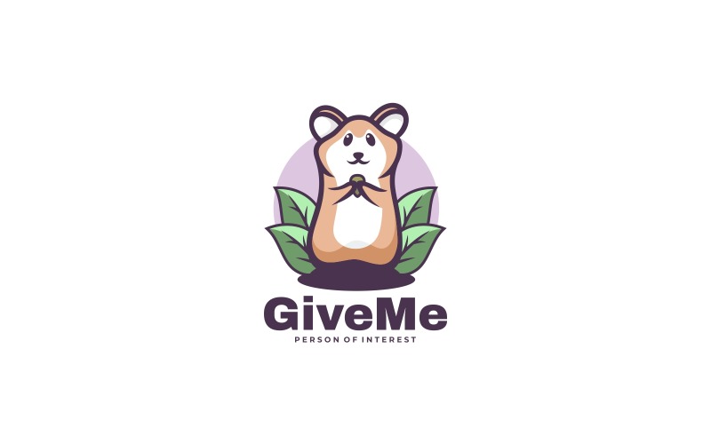Hamster Simple Mascot Logo Logo Template