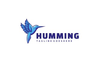 Humming Bird Simple Mascot Logo