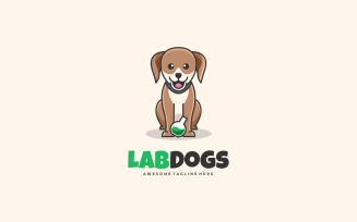 Lab Dog Mascot Cartoon Logo