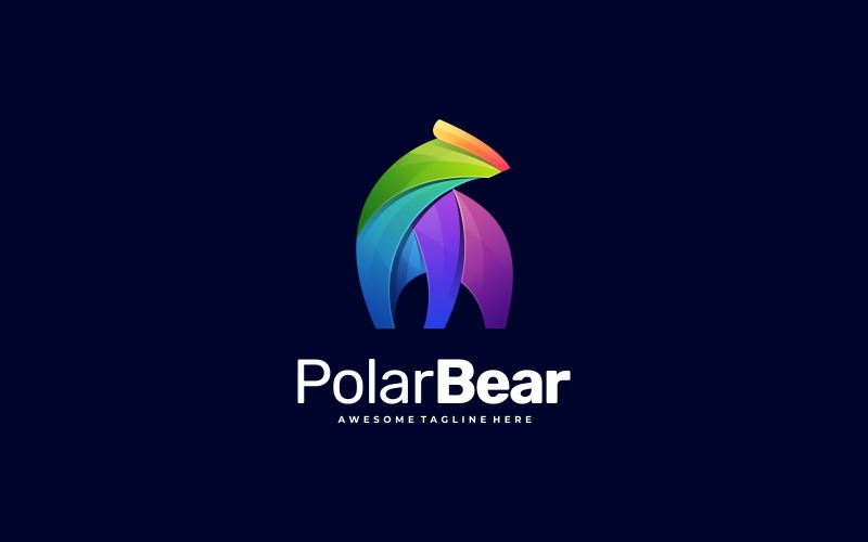 Polar Bear Gradient Colorful Logo Logo Template