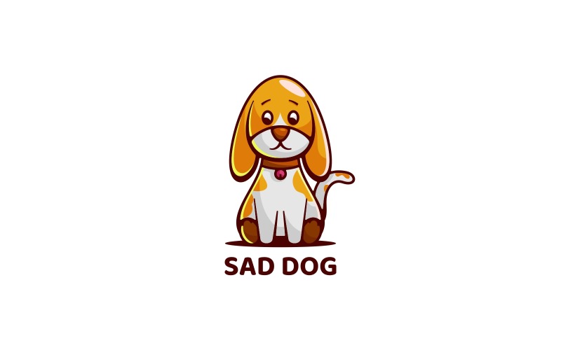 Sad Dog Cartoon Logo Style Logo Template