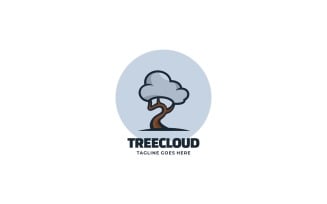 Tree Cloud Mascot Logo Template
