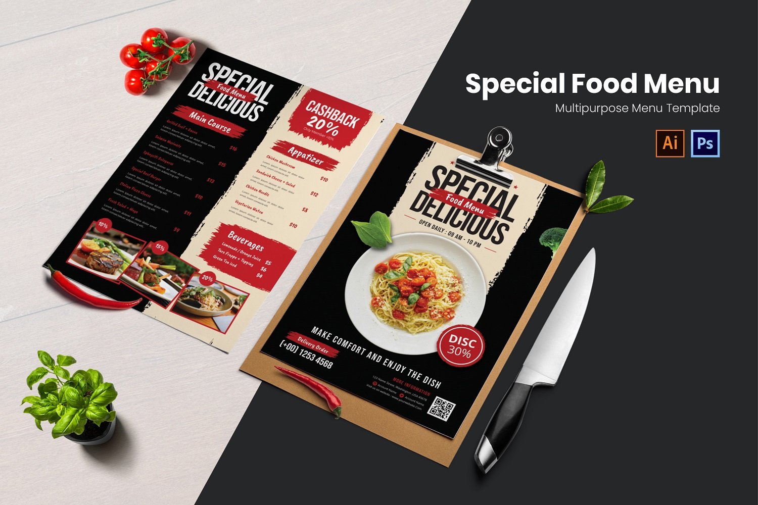 Template #188106 Menu Dinner Webdesign Template - Logo template Preview