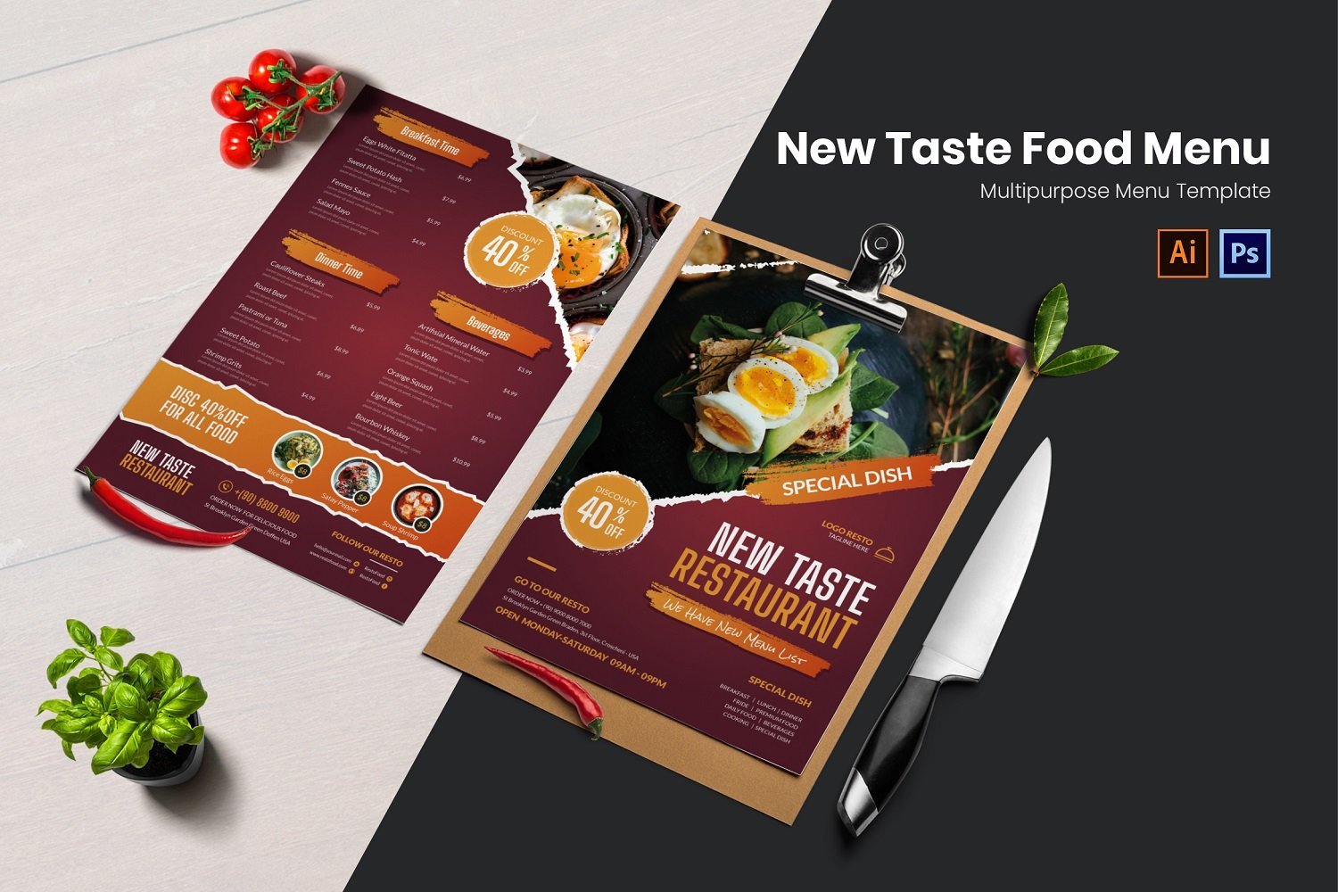 Kit Graphique #188111 Restaurant Menu Divers Modles Web - Logo template Preview