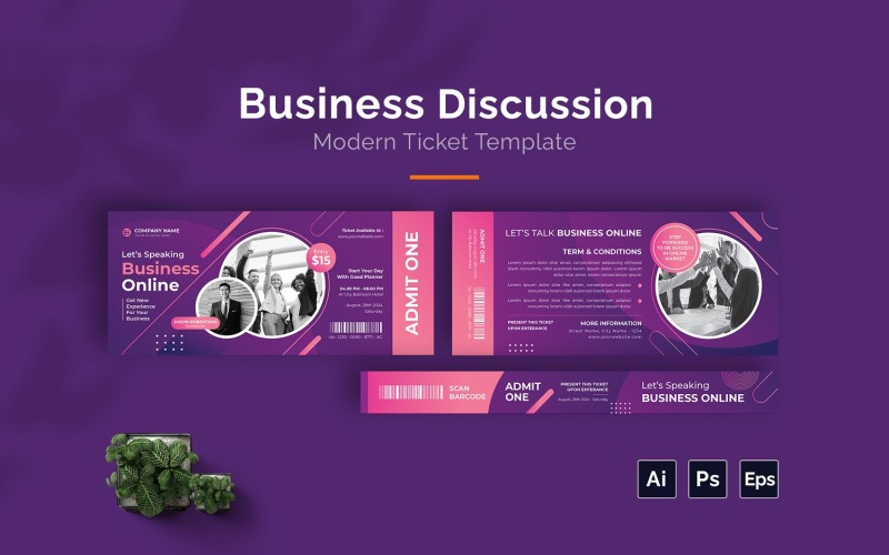 Business Discussion Ticket Corporate Identity