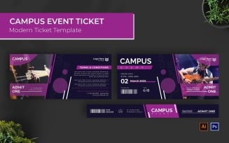 Campus Event Ticket Print Template