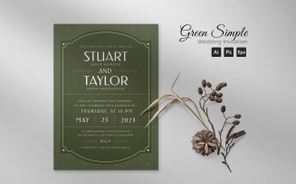 Green Simple Wedding Invitation