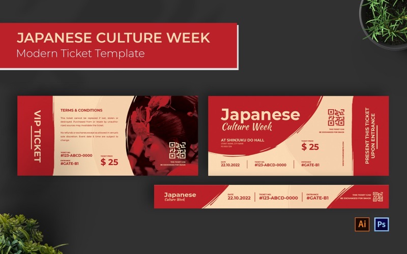 Japanese Culture Week Ticket Corporate Identity