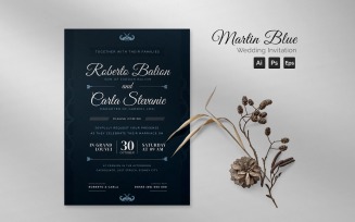 Martin Blue Wedding Invitation