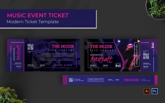 Musical Concert Ticket Print Template