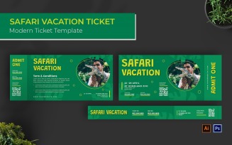 Safari Vacation Ticket Print Template
