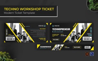 Techno Workshop Ticket Print Template