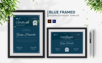 Blue Framed Corporate Certificate