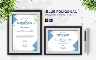 Blue Shades Poligonal Certificate