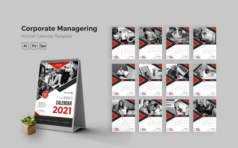 Corporate Managering Calendar Portrait Planner