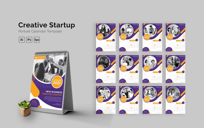 Creative Startup Calendar Portrait Planner