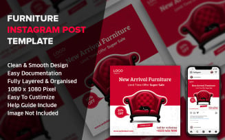 Furniture Social Media Post Design Template | Instagram