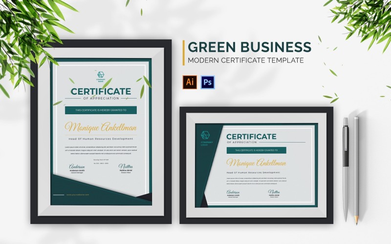 Greendia Business Certificate Certificate Template