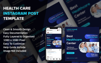 Healthcare Social Media Post Design Template | Instagram