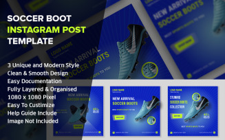 Soccer Boot Social Media Post Design Bundle Pack | Instagram