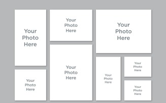 Eight Photo Collage Template Mockup