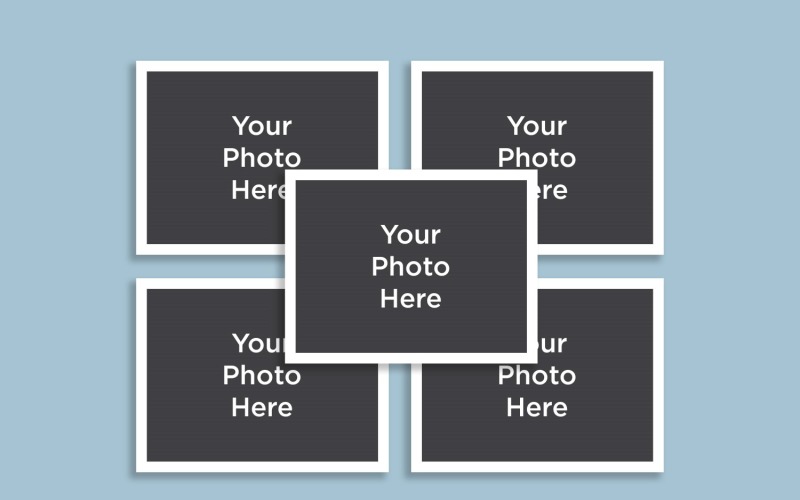 Five Photo Collage Template Mockup Product Mockup
