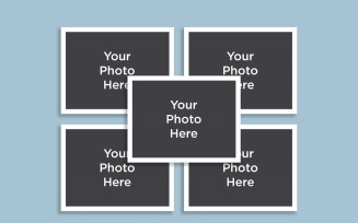 Five Photo Collage Template Mockup