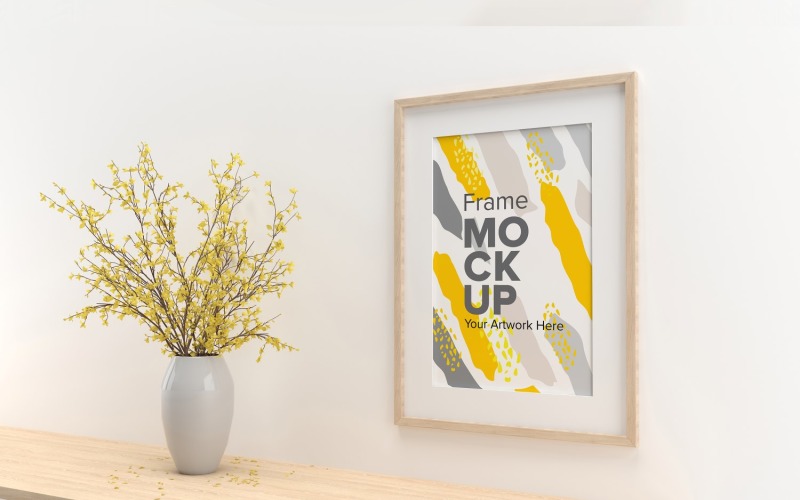 Frame Mockup with Vases on the Shelf Mockup Template Product Mockup