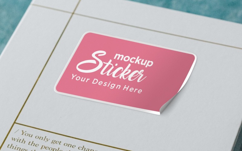 Rectangle Sticker Mockup Template Product Mockup
