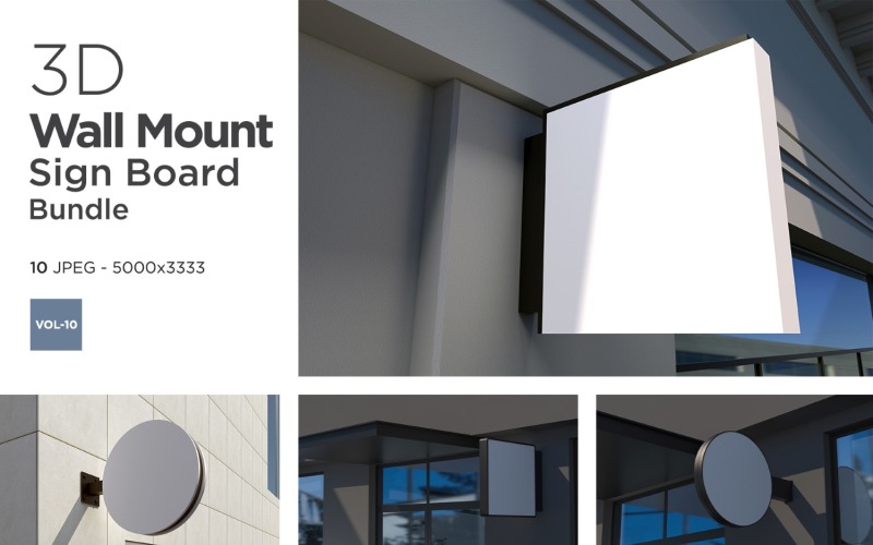 ﻿Wall Mount Sign Mockup Set Vol-10 Product Mockup