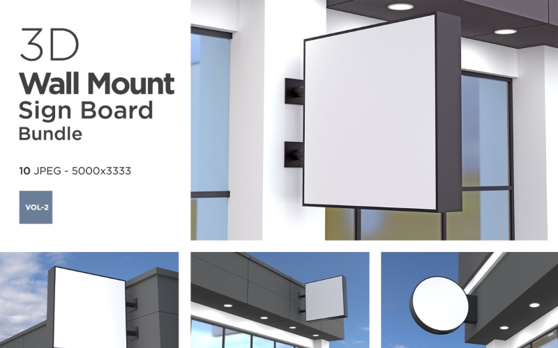 Wall Mount Sign Mockup Set Vol-2 Product Mockup
