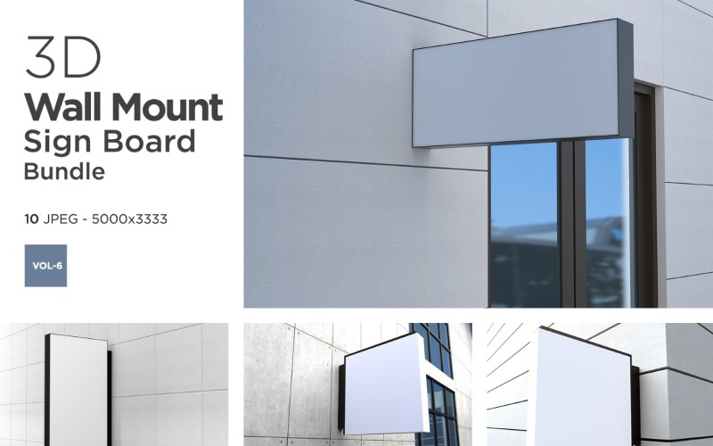 Wall Mount Sign Mockup Set Vol-6 Product Mockup