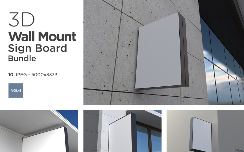 Wall Mount Sign Mockup Set Vol-8 Product Mockup