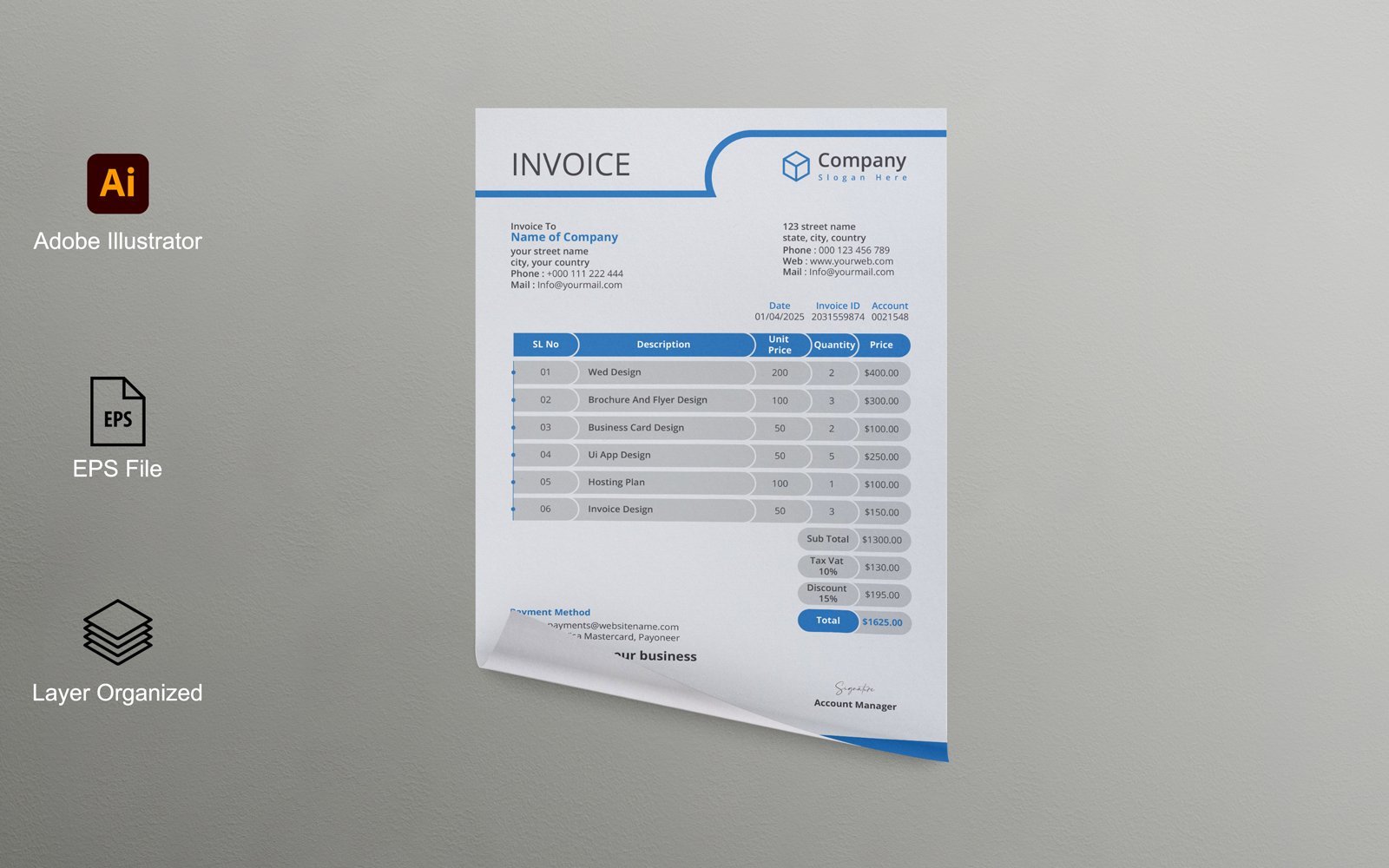 Kit Graphique #188491 Invoice Template Divers Modles Web - Logo template Preview