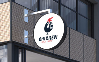 Chicken Meat Shop Logo Design Template