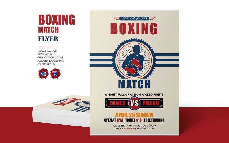 Boxing Tournament Flyer Corporate Identity Template