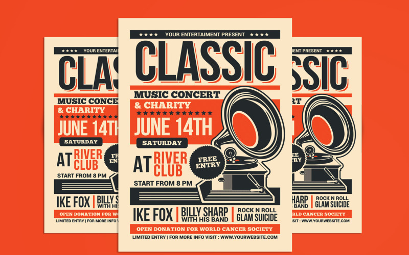 Classic Music Show Flyer Template Corporate Identity