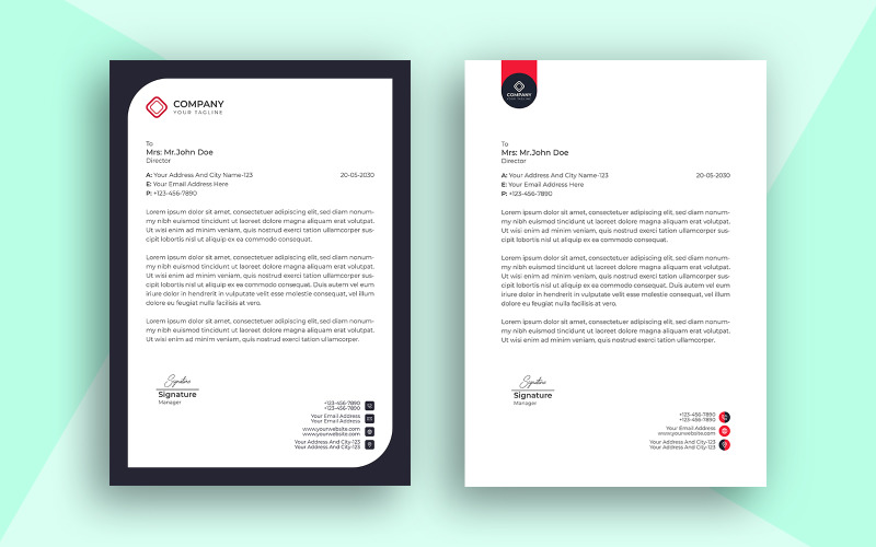 Corporate Letterhead Minimalist and Simple Design Template Corporate Identity