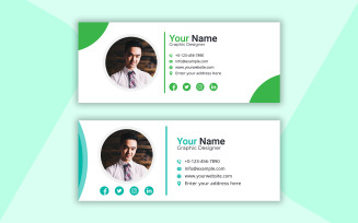 Corporate Professional Business Email Signature Simple Design Template and Vector Illustration.