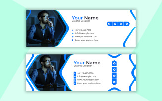 Email Signature Template Simple Design With Blue Color