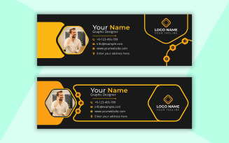 Email Signature Template Simple Design With Yellow Color