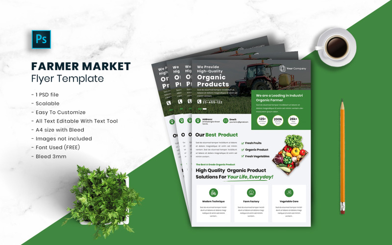 Farmer Market Flyer Template vol.13 Corporate Identity