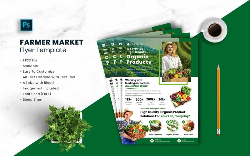 Farmer Market Flyer Template vol.15 Corporate Identity
