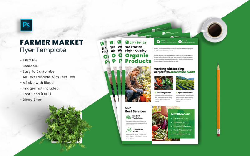Farmer Market Flyer Template vol.16 Corporate Identity