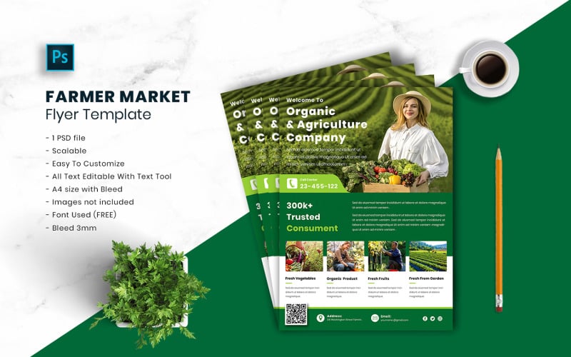 Farmer Market Flyer Template vol.17 Corporate Identity