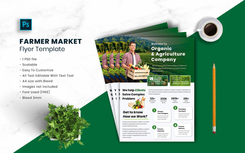 Farmer Market Flyer Template vol.18 Corporate Identity