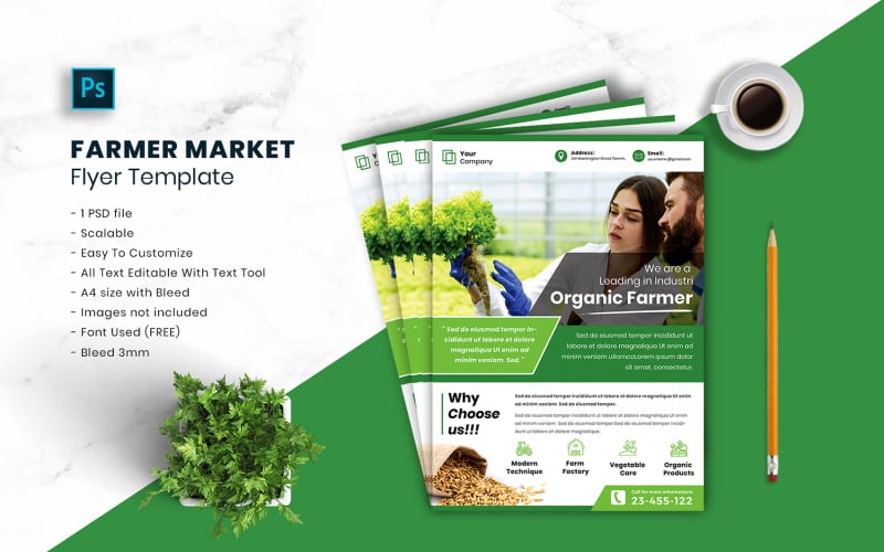 Farmer Market Flyer Template vol.20 Corporate Identity